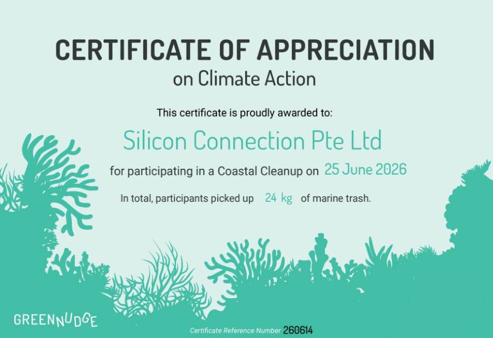 Certificate of Appreciation on Climate Action - Silicon Connection